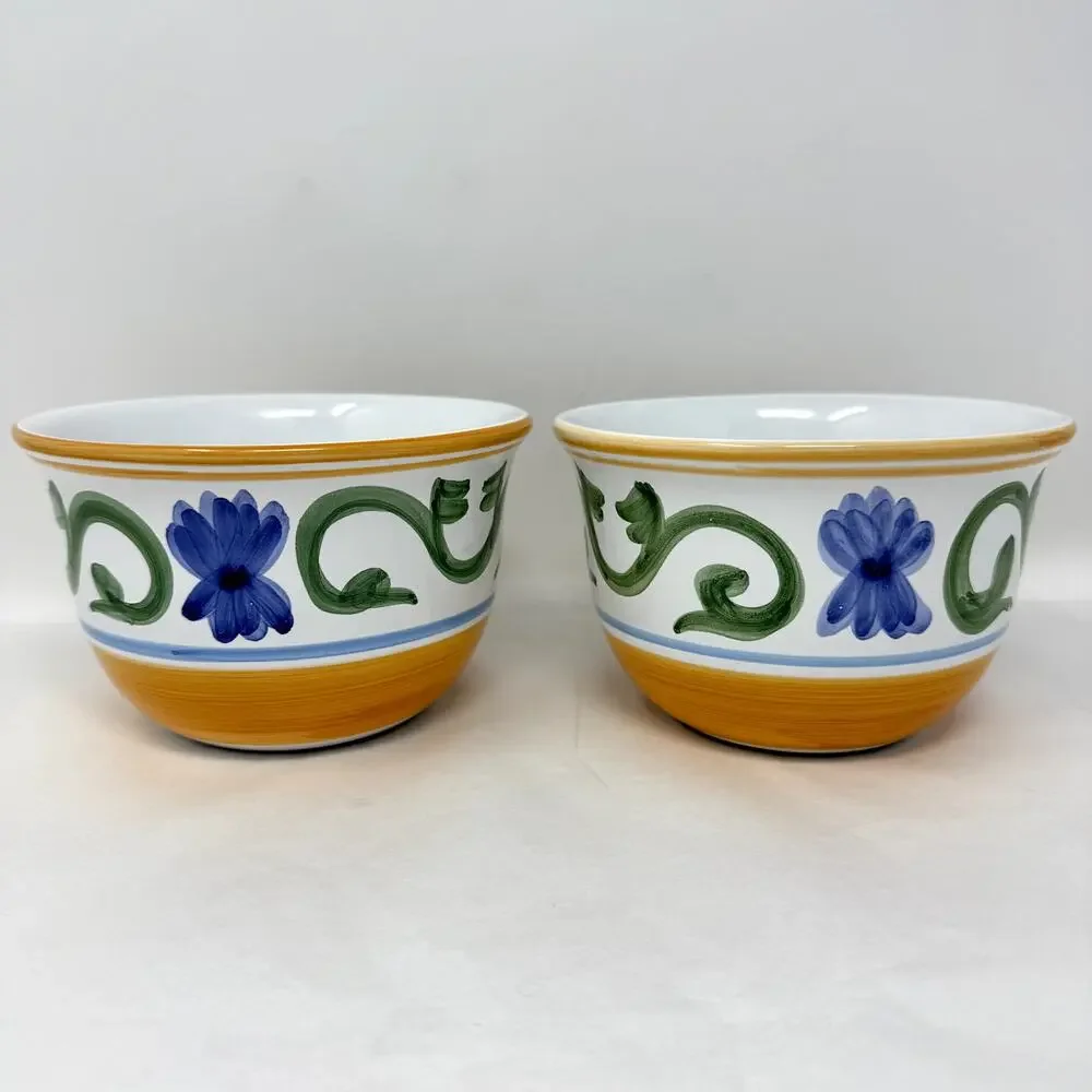 Williams Sonoma Marisol #24 #44 Hand Painted Italy Bowls Set of 2 Rare